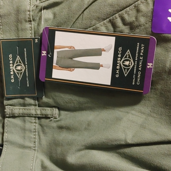 NWT G.H. Bass & Co. Women's Stretch Skinny Ankle Crop Pants Green - Picture 5 of 6